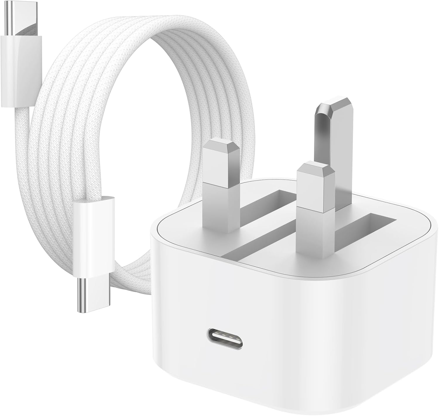 iPad Charger and Plug [MFi Certified] USB C 20W PD Charger with 2M Extra Long USBC Charging Cable UK Power Adapter for iPad Pro 12.9/11 inch,iPad Air 5/4,iPad Mini 6 Gen/iPhone 16/15/Pro/Plus/Pro Max