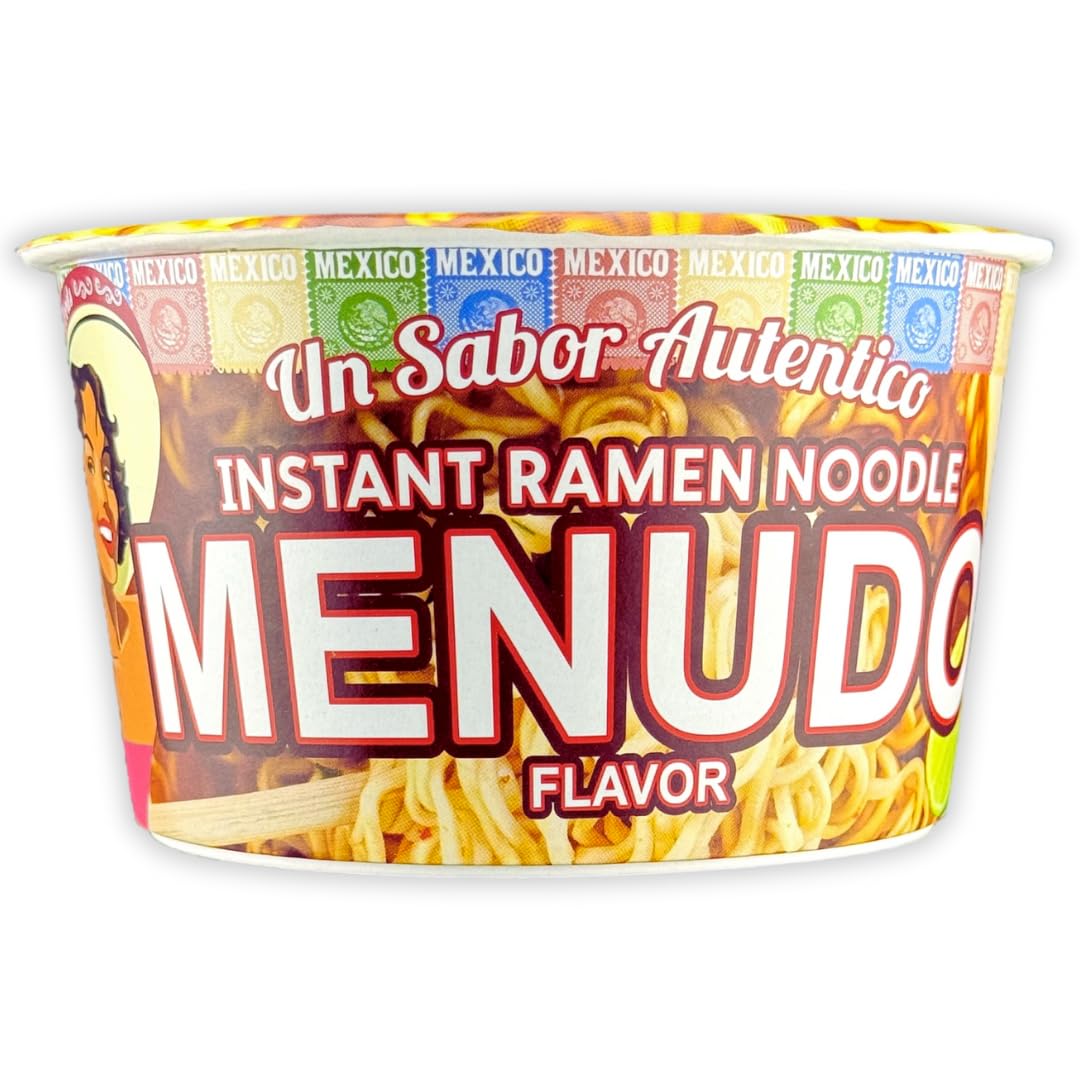 Menudo Instant Ramen Noodle Soup, Authentic Mexican Menudo Sopa, No Trans Fat, 9g Protein, Ready to Eat 3 Minute Meal, 6-Pack of 2.82oz Menudo Ramen Bowls