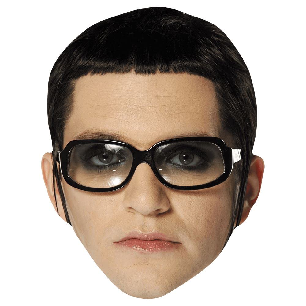 Brian Molko (Glasses) Celebrity Mask, Flat Card Face, Fancy Dress Mask