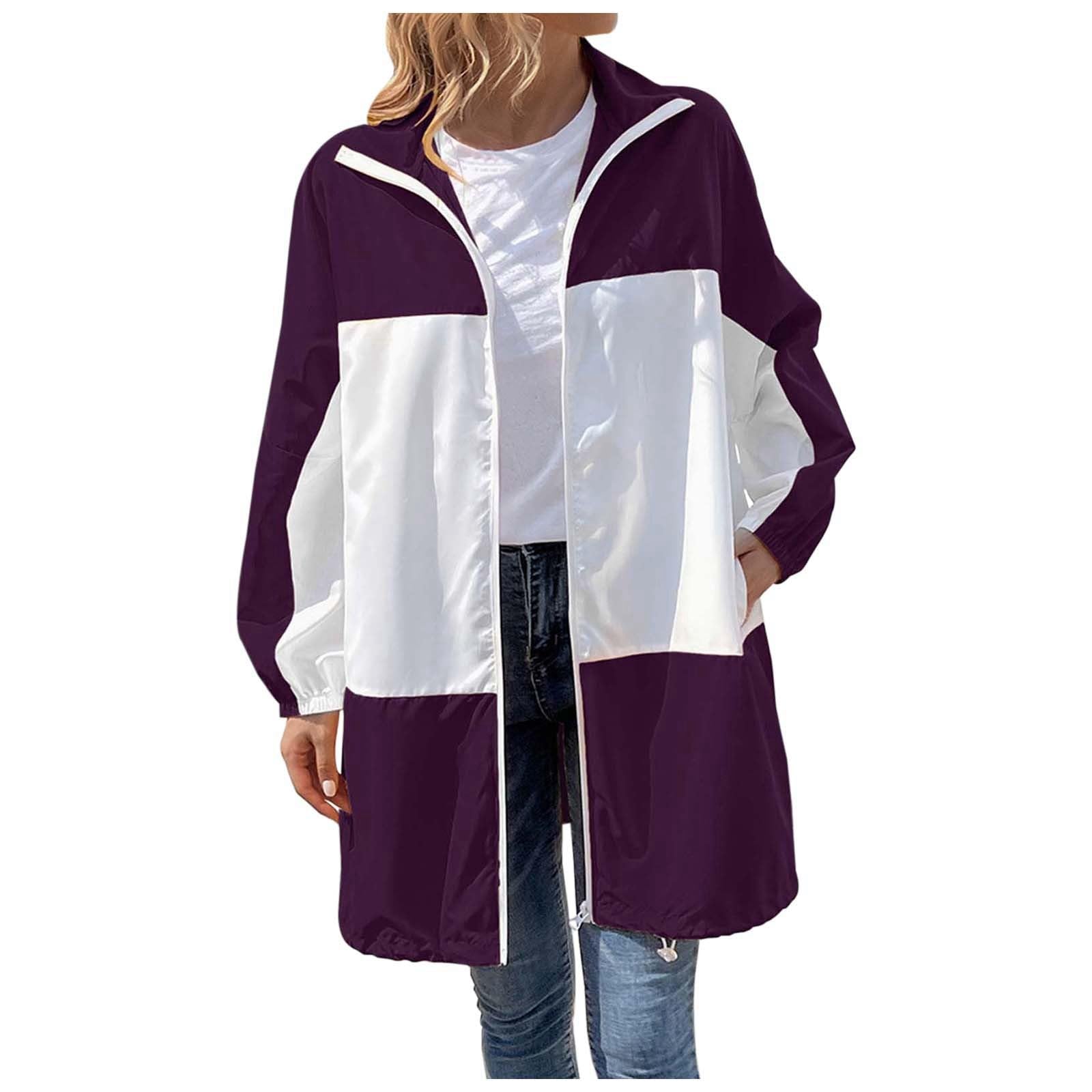 Cortavientos chaqueta de senderismo impermeable para mujer activa 8