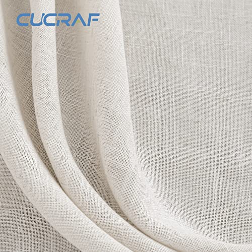 Cucraf Linen Curtains 84 Inch Length 2 Panels Set, Farmhouse Light Filtering Natural Linen Rod Pocket Sheer Window Curtain Drapes For Living Room/Bedroom, 52 X 84 Inch, White #TOP5