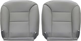NLQR Driver and Passenger Bottom Replacement Leather Seat Covers Compatible with Chevy Silverado Tahoe Suburban GMC Sierra Yukon 1995 1996 1997 1998 1999#132 Pewter Gray