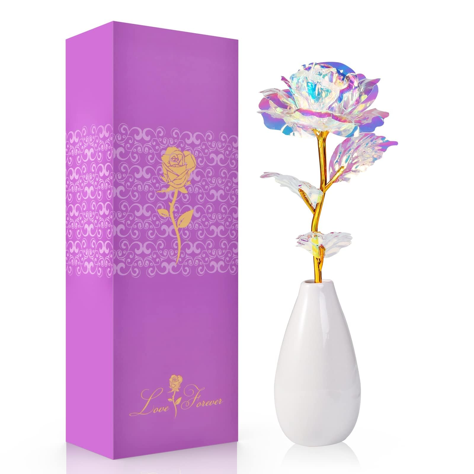 Rosa Artificiale In Lamina D'Oro 24K - Regalo Eterno Per San Valentino