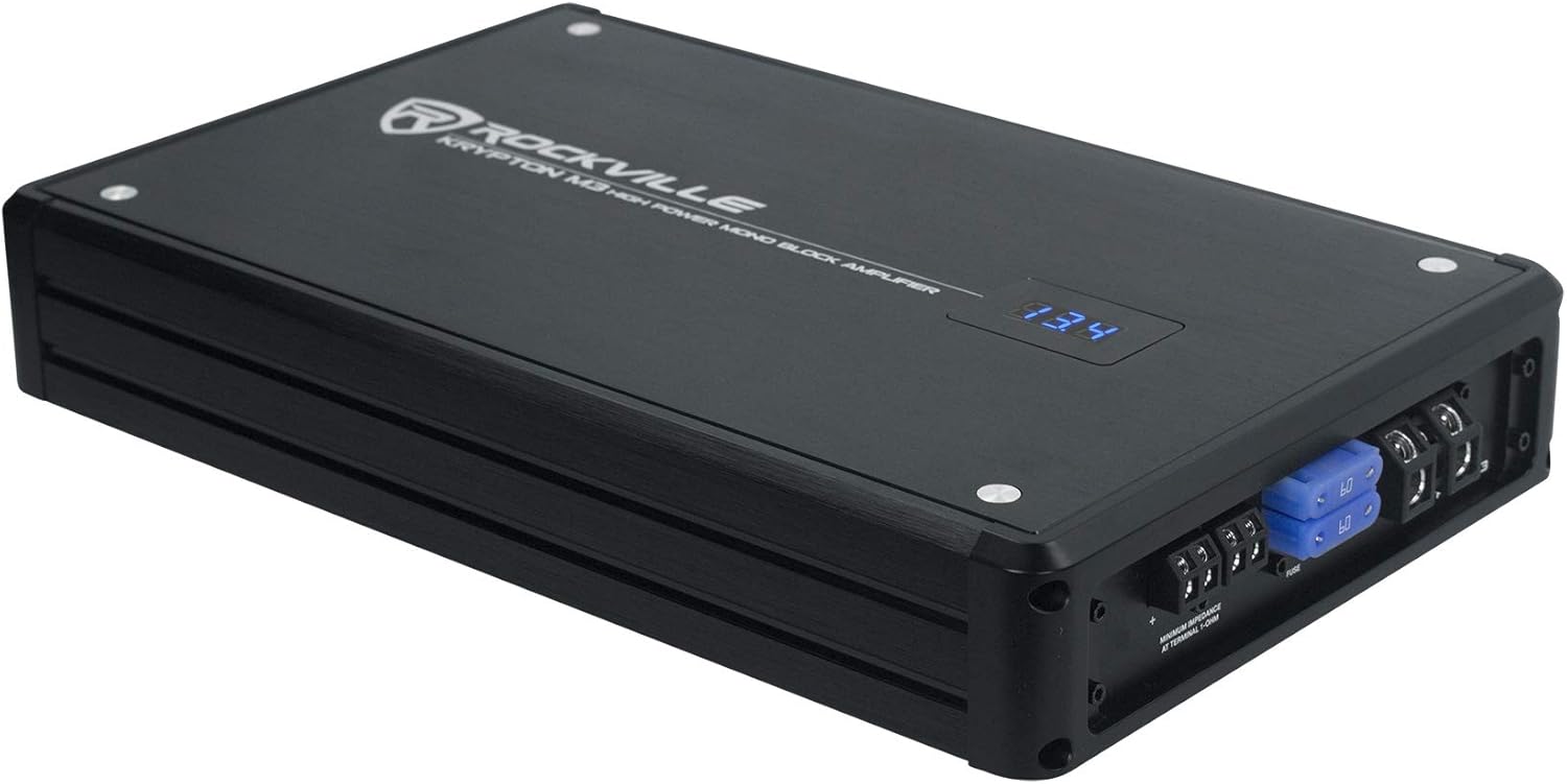 Greatest Product Rockville Krypton-M3 4000w Max/1000w RMS Mono 1 Ohm Car Amplifier Amp+Remote
