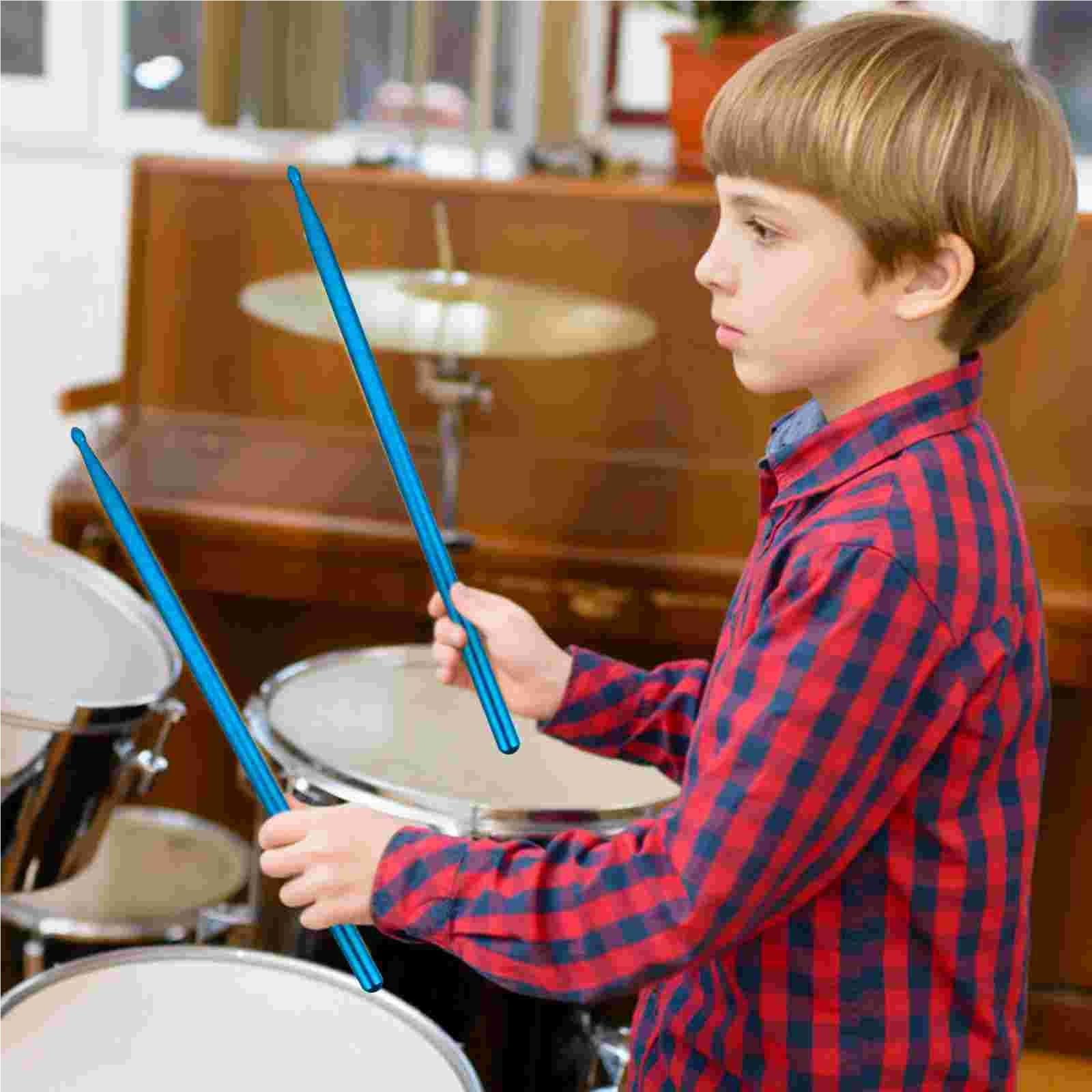 TrommelstöCke Drum Stick Solid Sticks Practice Metal Drumstick Percussion Drumming Gear and Accessories for Students Tool 5A Aluminum Alloy FüR Schlagzeug