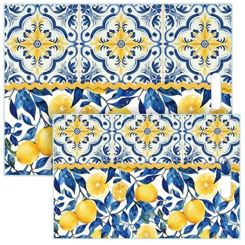 Set de 2 Tablas de Cortar de Vidrio Rectangulares 16x12 y 12x8 pulgadas miniatura 1