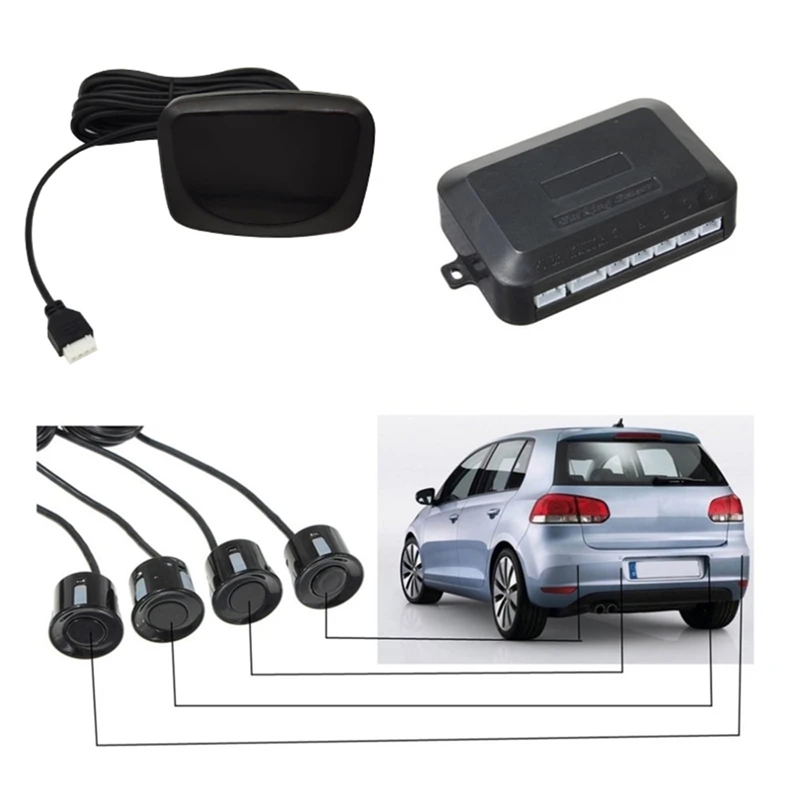 Auto Sensori di Parcheggio Display LCD Per Sensore Di Parcheggio Con Interruttore Sistemas Di Rilevamento Monitor Del Radar Parcheggio Del Sensore Retromarcia Automatica 12V Sensore di parcheggio(Cham