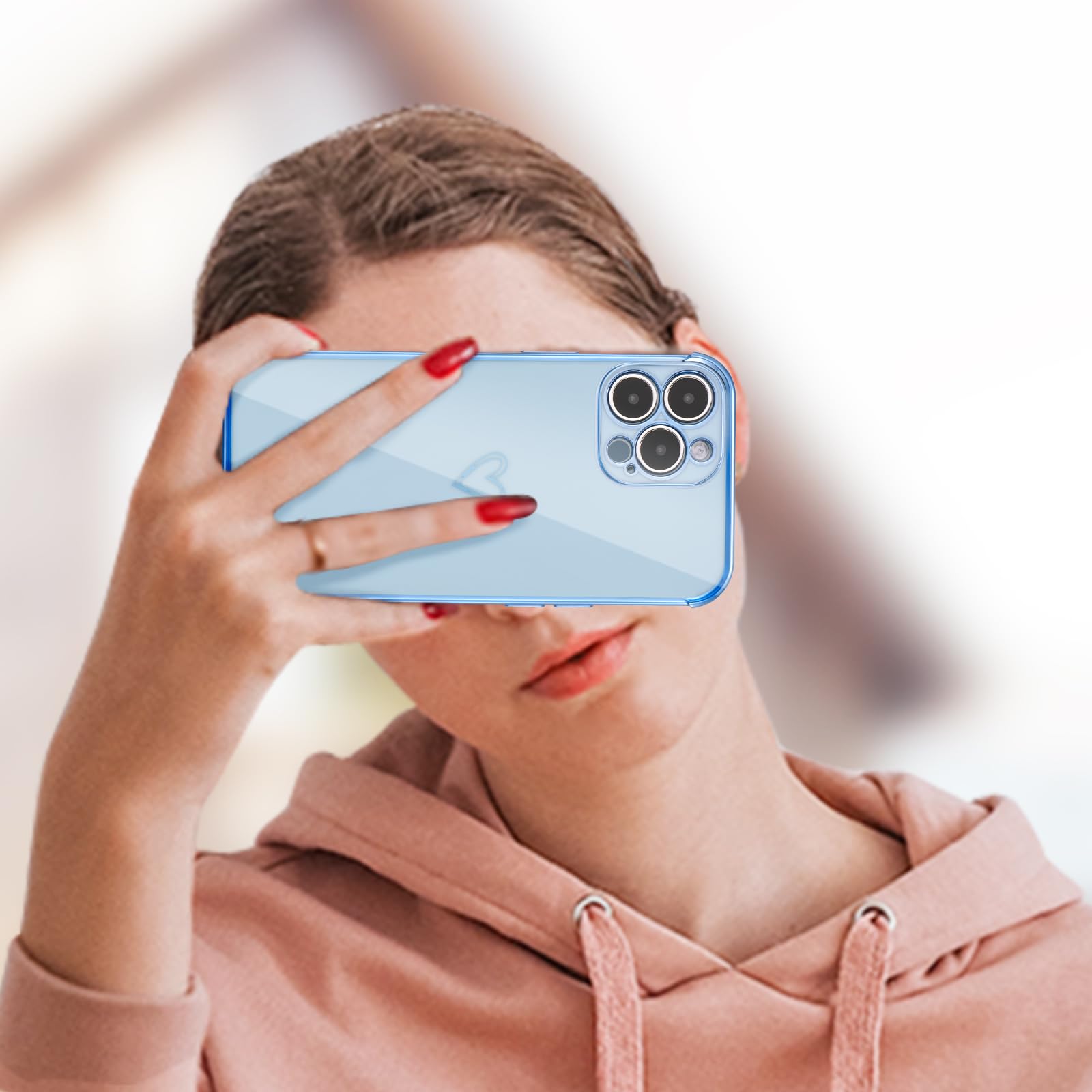 ZTOFERA For IPhone 15 Pro Case 6.1 Inch,Cute Curly Wave Frame Shape