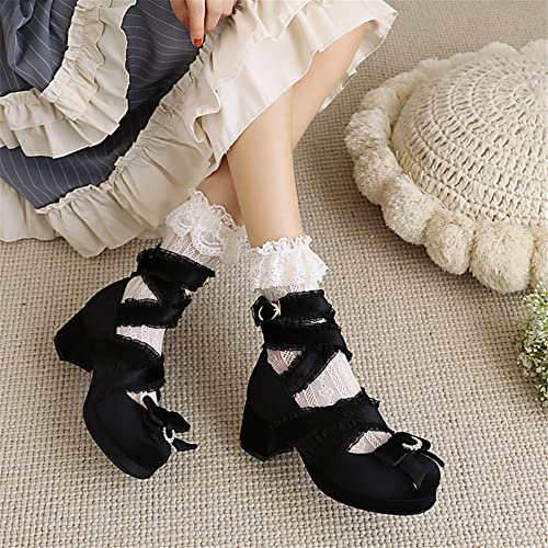 Women's Lolita Shoes Mid-Heel Ankle Strap Vintage Dress Party Pumps2
