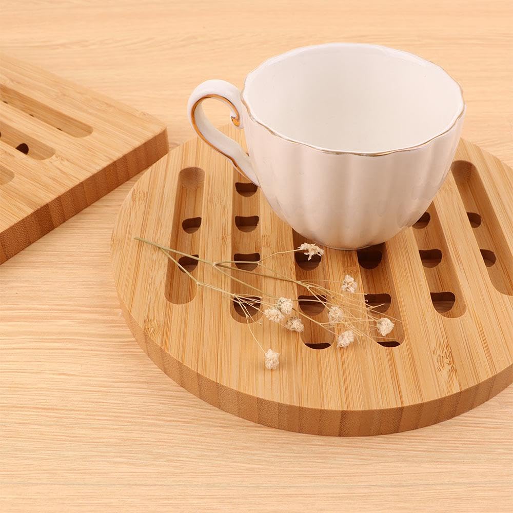Sottopentola Magnetici In Legno Per Pentole Calde, Acacia Con Anelli In Silicone Presina~p210548344