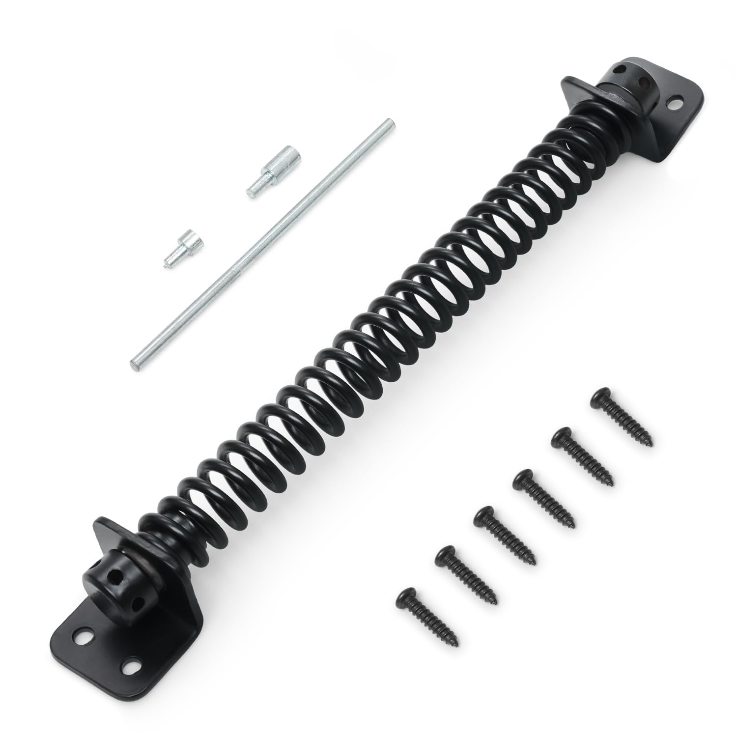 Gate Spring Closure for Wooden Gate | 10” Adjustable Metal Spring Automatic Door Closer with Zinc Plated, Ideal for Outdoor Usage Door Closer Spring Fittings Included