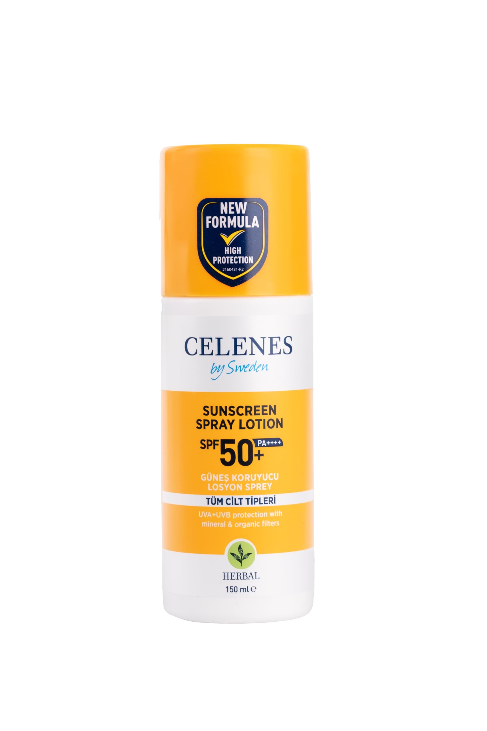 Celenes Herbal SPF 50+ Güneş Koruyucu Spray Losyon (150 ml) Çok Renkli
