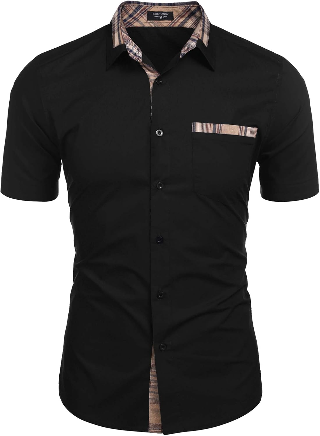 COOFANDY Men’s Casual Shirt Dress Shirt Short Sleeve Regular Fit Business Shirt Non Iron Shirt Plaid Collar with Pocket COOFANDY Men’s Casual Shirt Dress Shirt Short Sleeve Regular Fit Business Shirt Non Iron Shirt Plaid Collar with Pocket