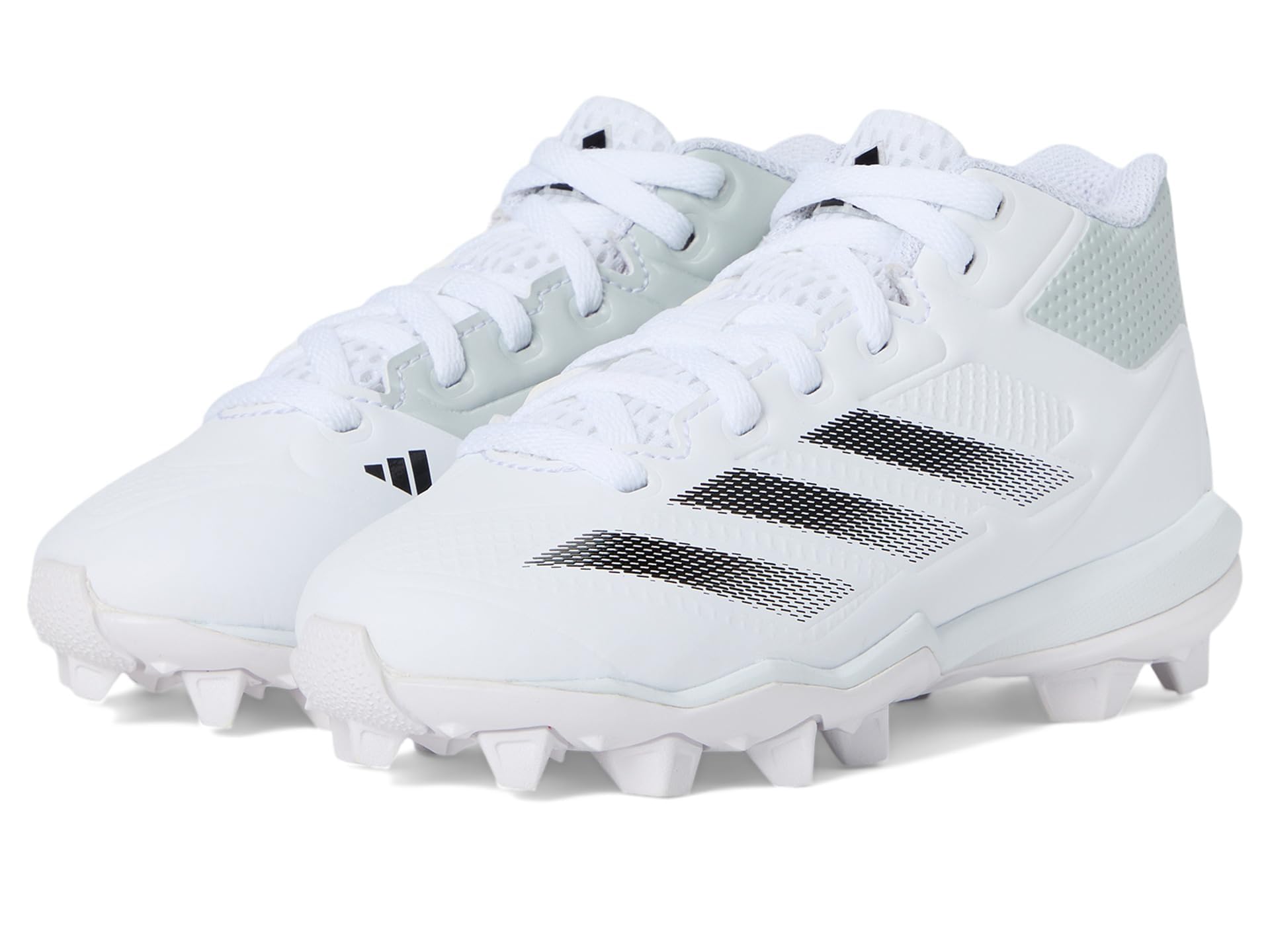 adidas Adizero Impact MD K BSB (Toddler/Little Big Kid) Sneaker, White/Black/Team Light Grey, 2 US Unisex
