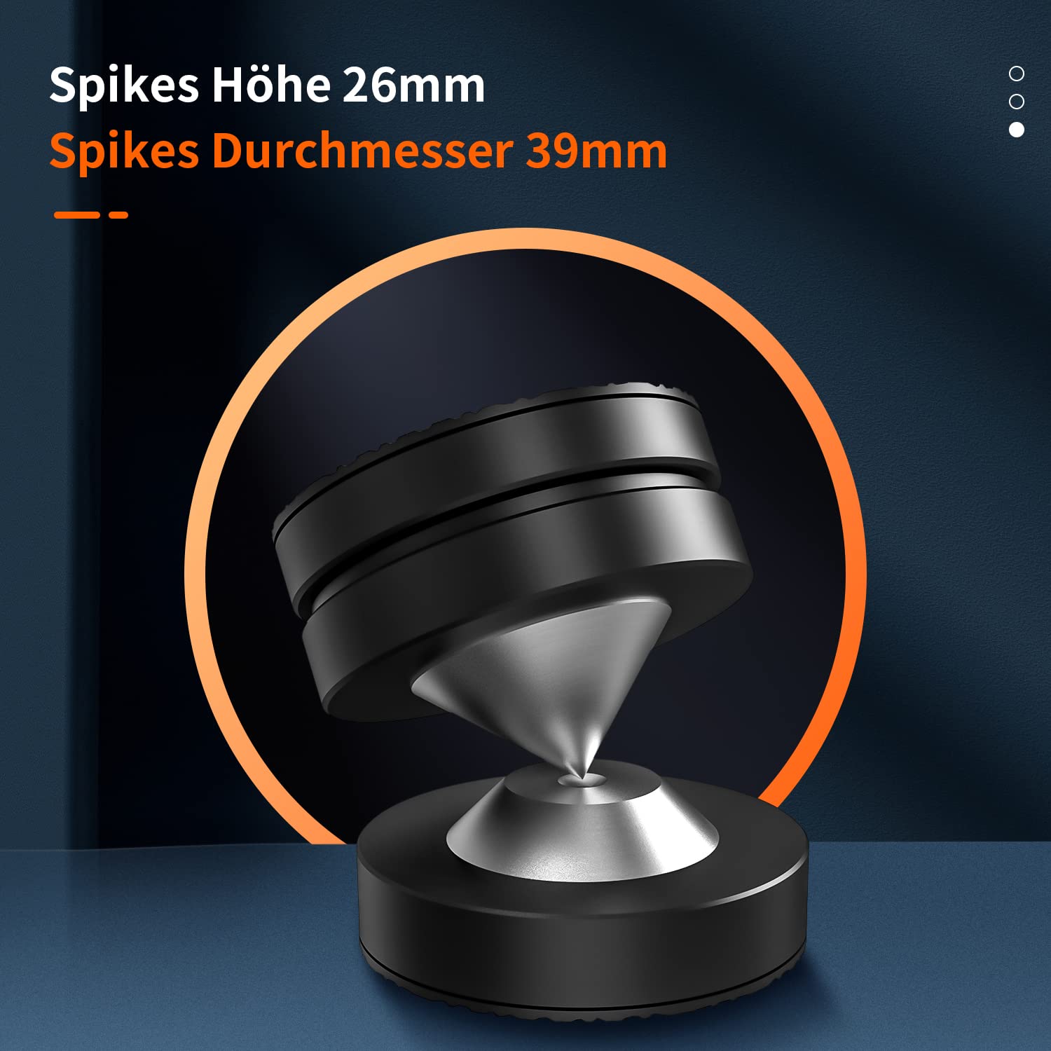 Tertullus Juego de 4 tapones para altavoces POM de acero inoxidable y arandelas, almohadillas para altavoces, tocadiscos y dispositivos HiFi