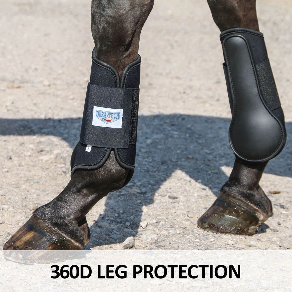 Dura-Tech Impact Pro Horse Splint Boots | Advanced Horse Leg Protection | 360D Coverage | Impact Shielding | Secure Fit | Perfect for Training & Turnout | Size Medium (14.3h-15.2h) | Color Navy