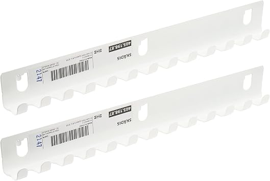 IKEA SKADIS Kancalı Raflar, SKADIS Tahta Kutuplarına Uyumlu, Beyaz, Çelik, 28x3x2 Santimetre, 405.198.87 - 2'li Set'
