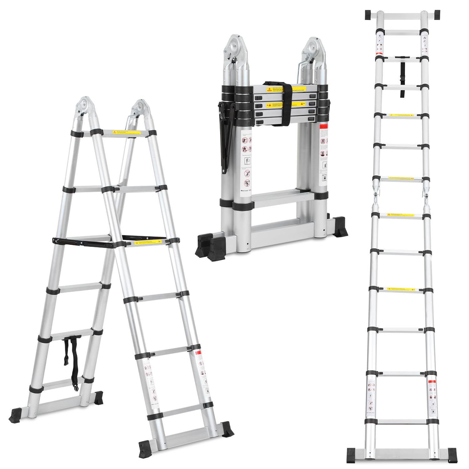 Scala Telescopica Da 3,8 M/12,5 Piedi, Loft Robusto Allungabile - 6