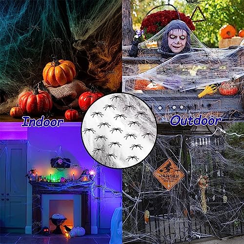 Image of Rozi Decoration Halloween Balloons Garland Kit Pack of 93 Pcs | Purple, White & Black Metallic Balloons with Spider Web Decorations, 5M Arch & Glue Dots for Halloween Party Decor at Home & Garden