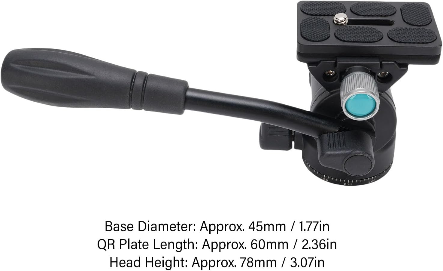 WALFRONT 360° Panorama Metal Camera Tripod, Fluid Hydraulic Video Fluid Head for DSLR Camera, Supports 5kg, Stable Pan and Tilt, for Photography and Videography