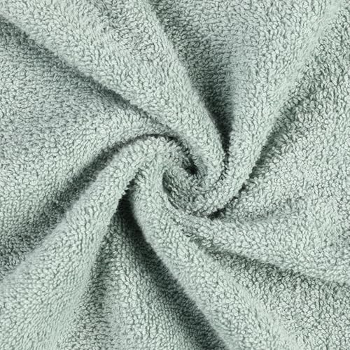 Image of Superior Kids Cotton Terry Poncho, Soft, Absorbent Bath Towel with Hood, Bathroom Accessories, Long, Plush Bathrobes for Bath, Shower, Spa, Resort, Hotel, Beach, Pool, Boy, Girl, Large Size, Sage