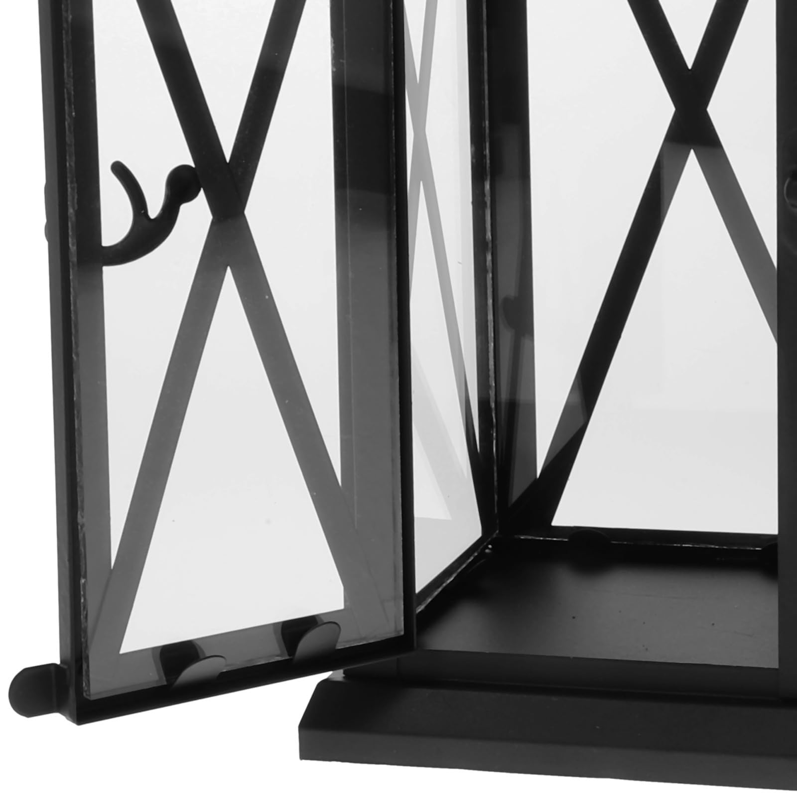 SOLUSTRE Candelabros para Velas de Hierro Diseño Retro y Base Cuadrada, Resistentes al Viento para Decoración Retro en Bodas y Exteriores