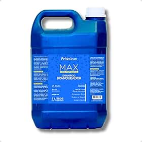 Shampoo Condicionador Branqueador Pet Shop 5 Litros Max Premium para Cachorro e Gato Pet Clean