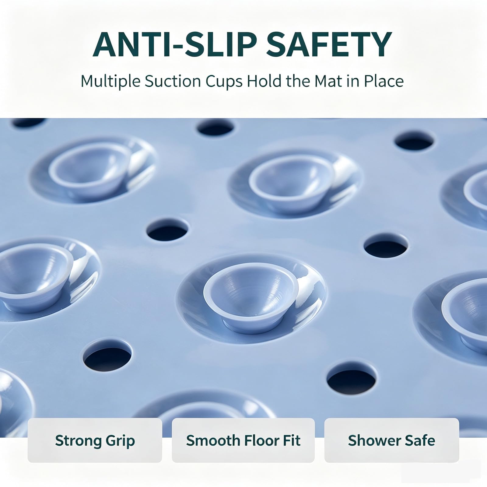 Antideslizante para Ducha PVC Suave Alfombrilla Ducha Seis tamaños disponibles Lavable a Máquina con Ventosa Drenaje Enrollable Secado Sin Olores Función de masaje para los pies Adecuado húmedas