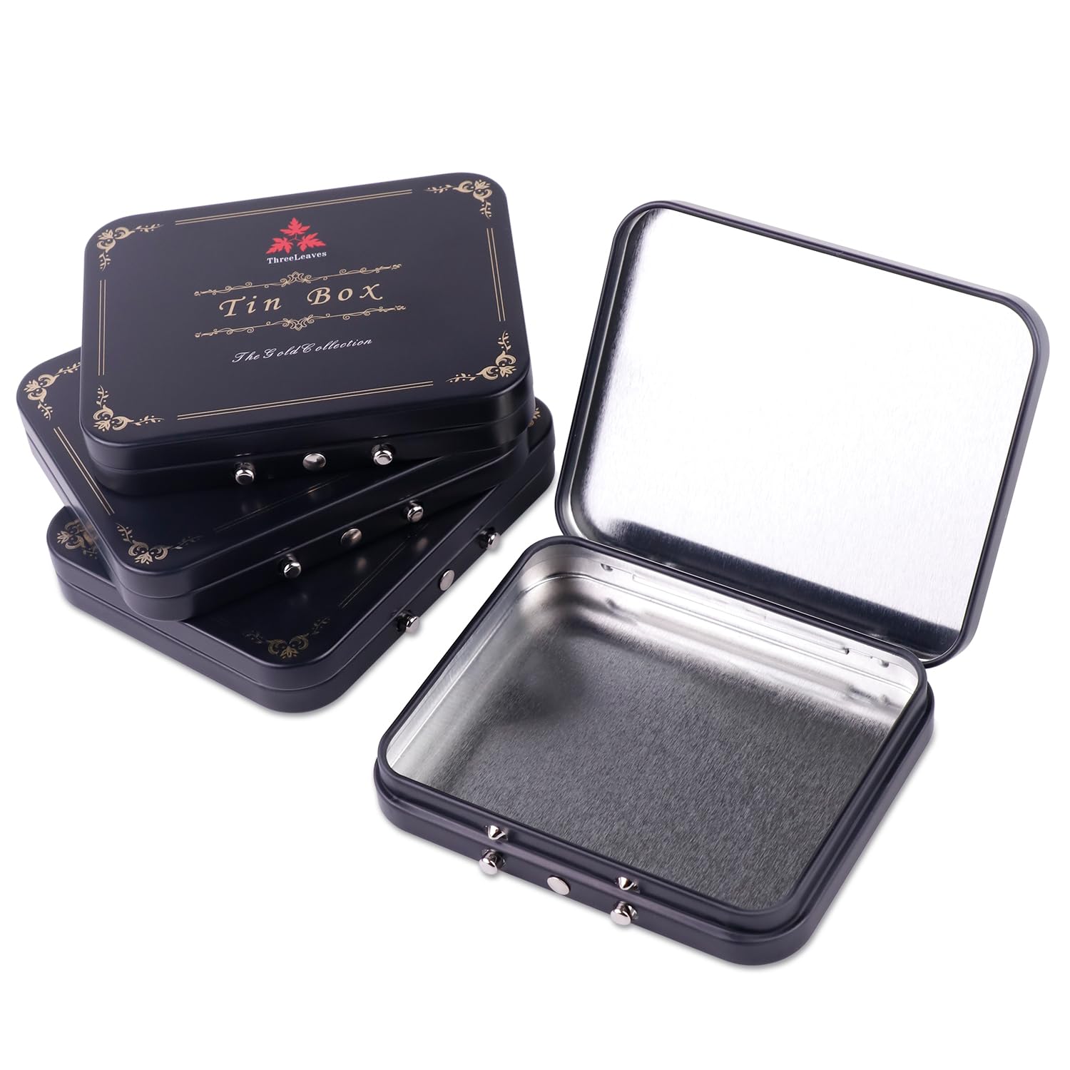 ThreeLeaves Tin Box Lockable for Medication.Mini Security Storage Tin Box with Lid for Small Parts.(10 Pack)