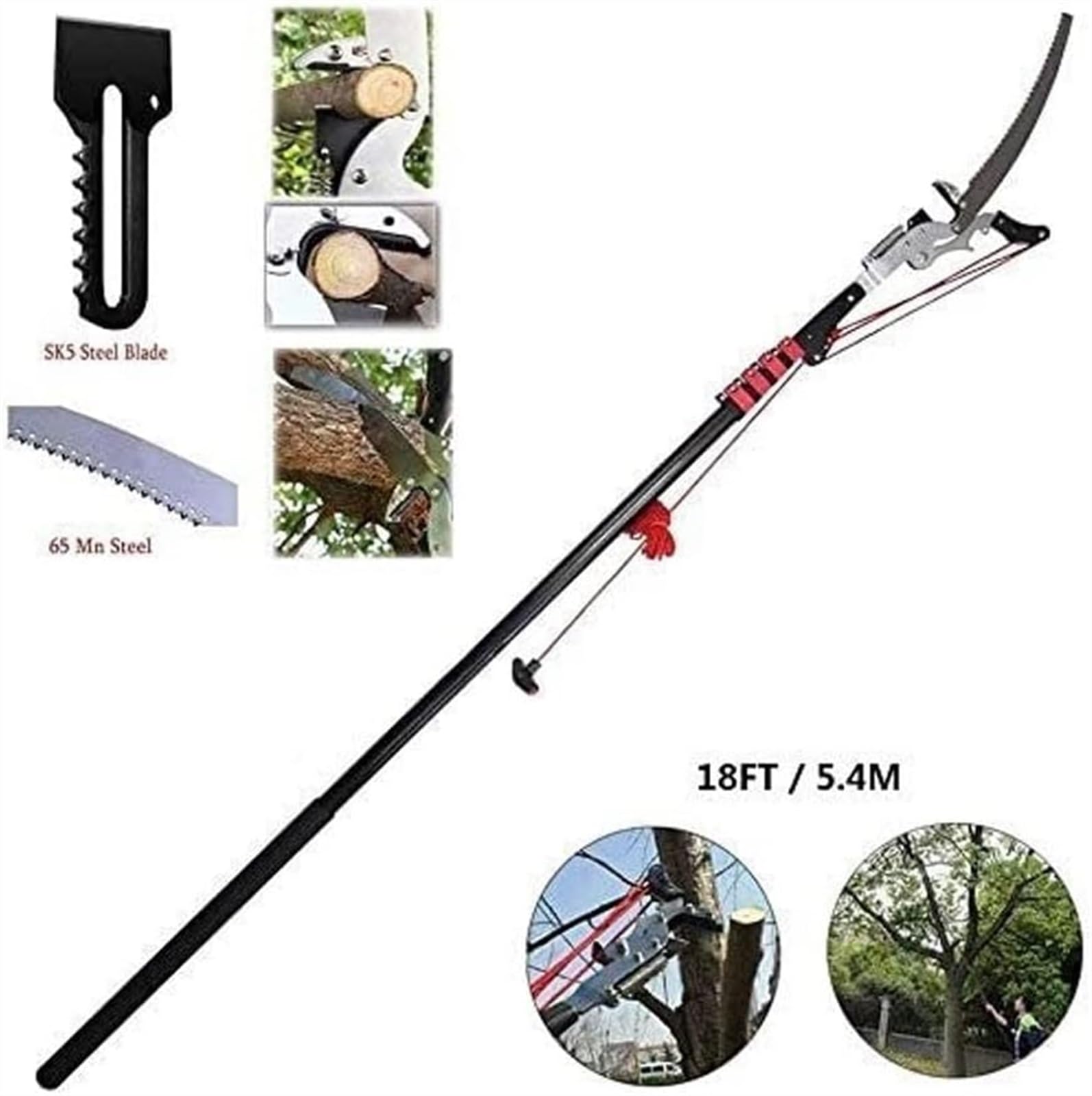 Potatori telescopici for alberi 1 sega ad asta telescopica Altezza estensibile Sega da potatura Attrezzi da giardinaggio Rami paesaggistici (Size : 7.2m)