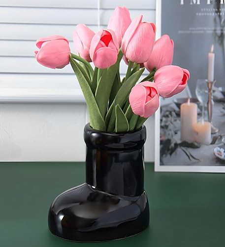 Miniatura 7 de Floreros de vidrio únicos de resina floreros de vidrio 5.9 in floreros para ramo 1pc lindo florero (rojo)