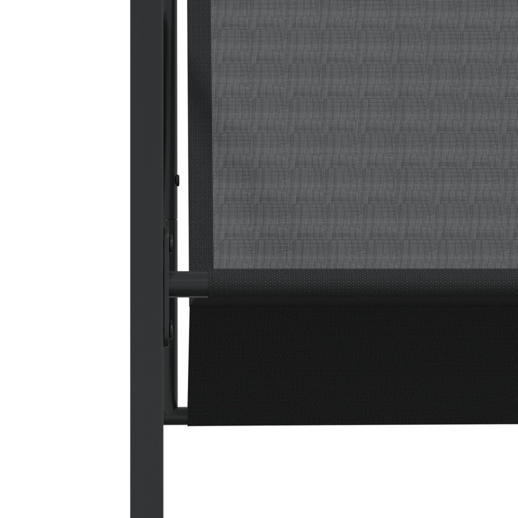 ShGaxin Set da pranzo da giardino 7 pezzi textilene nero, set tavolo e sedie da giardino, tavolo da terrazza e sedie, set terrazza, mobili da giardino per esterni - 3295119