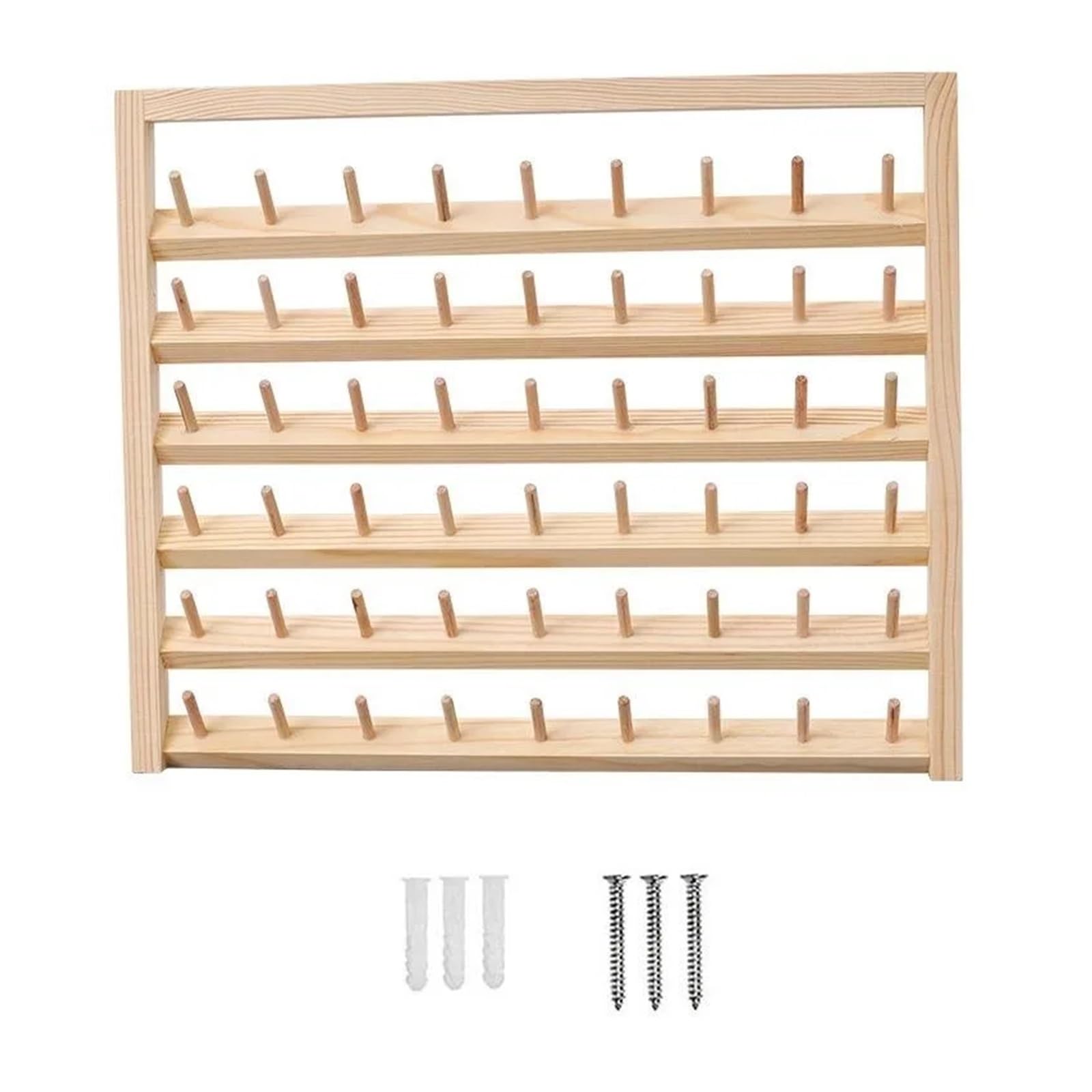 Fadenspulen-Halter 48/54 Spulen Nähgarn Aufbewahrungsbox aus Holz Spule Garnhalter Home Stickerei Klapprahmen Nähständer Organizer in mehreren Größen Für Stickerei, Quilten, Nähen, Haarflechten(54 Spo
