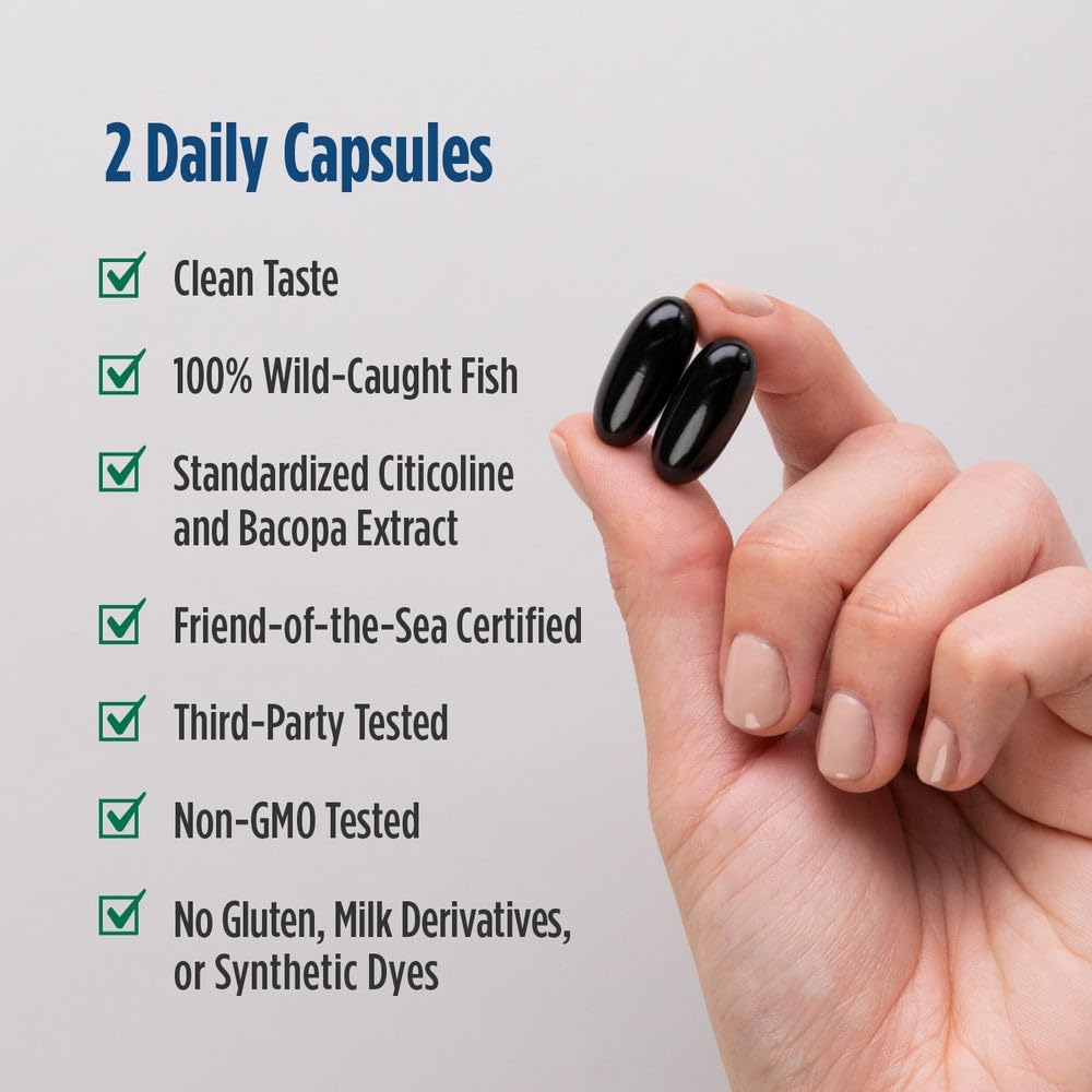 Nordic Naturals Focus Support, 1280mg Omega-3 + Citicoline, Lemon - 60 Count — Amazon image 5