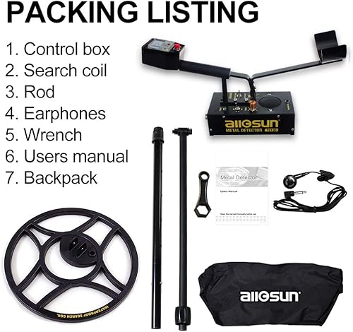 Miniatura 7 de ALLOSUN Detector de metales para adultos Hunter Buscador de monedas Golden Digger alta precisión impermeable detectores de metales dos modos Cazador