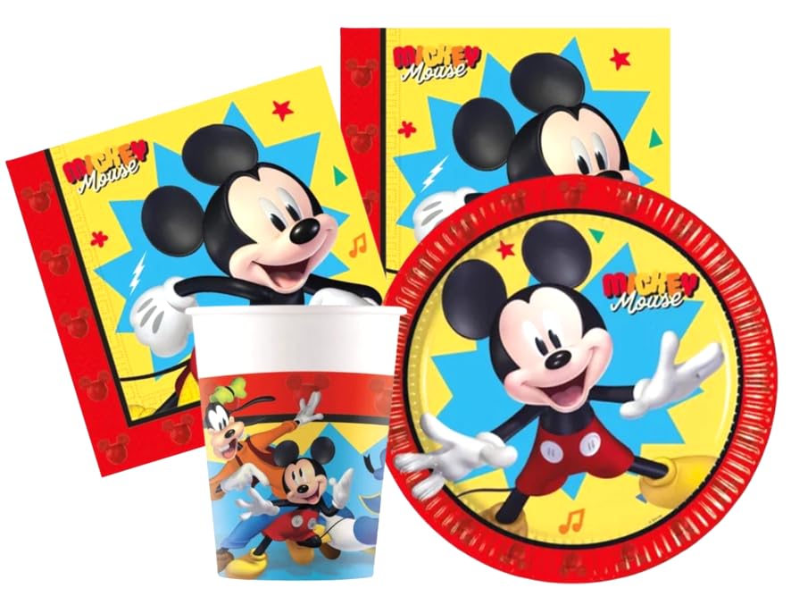 🐭 Tema Mickey Mouse Colorato Grafica allegra e amata dai bambini per un’atmosfera festosa e coinvolgente.