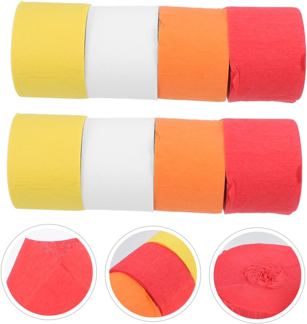 TEHAUX 16pcs Crepe Paper Streamers for Birthday Wedding and Halloween Decorations Vibrant Colors for Party Backdrops Crafts and Art Projects for Celebrations