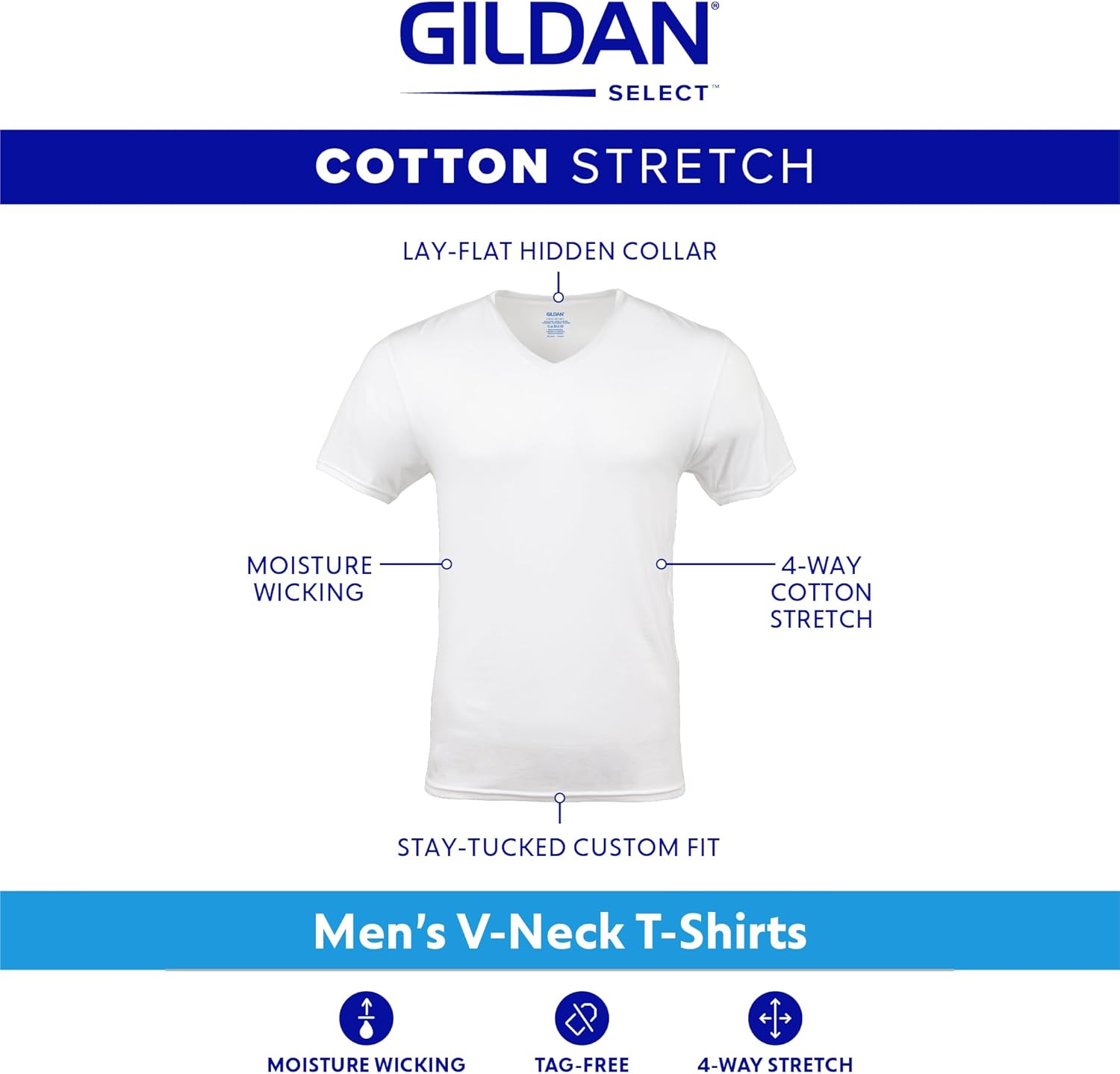 Gildan Mens Cotton Stretch T-Shirts, Multipack - Image 3