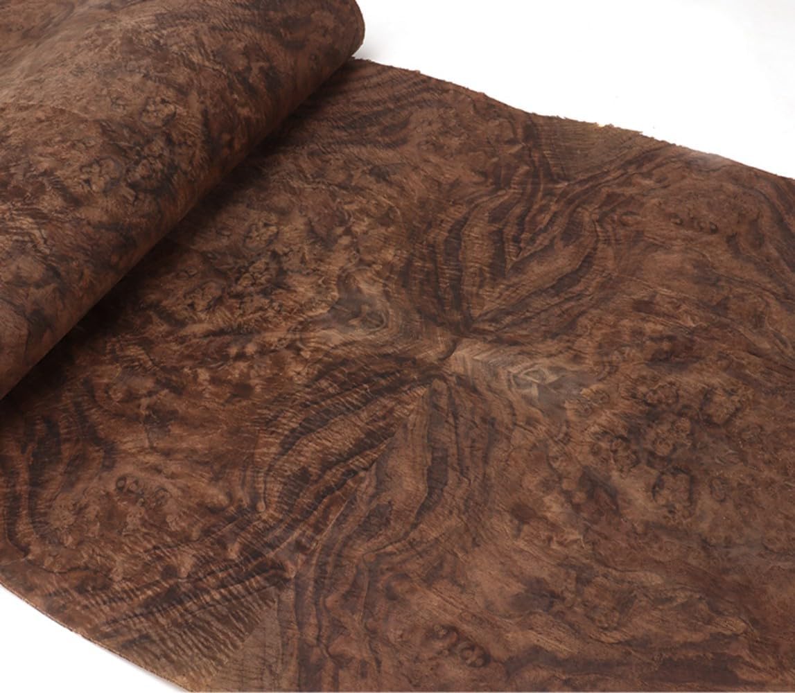 Natural Black Walnut Burl Wood Veneer Limited Edition Restoration Sheet(Overall Size:60x250CM) Wooden DIY Material for Home Hotel Table Kitchen Furniture(AAA Grade)