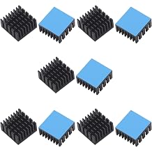 10PCS 202010mm Aluminum Heatsink with Conductive Adhesive Tape | Black,with Thermal Conductive Adhesive Tape,for Cooling VRM GPU Stepper Driver 3D Printer Stepper Motor Raspberry Pi