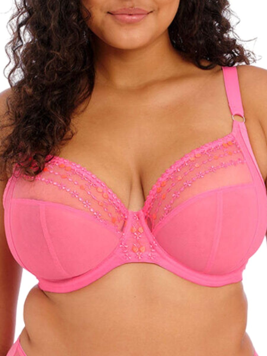 Elomi - Sujetador con aros y escote pronunciado para mujer, talla grande, color cereza silvestre, 38DD