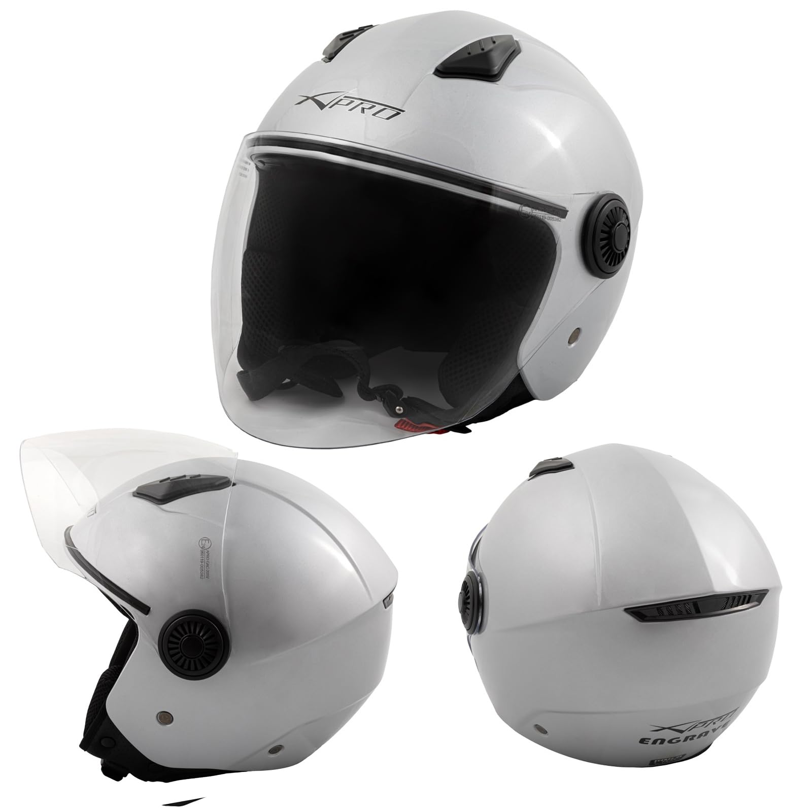 Eoixuqba Motorradhelm Mit Visier - Verstellbar 45-65cm Für Herr & Dame