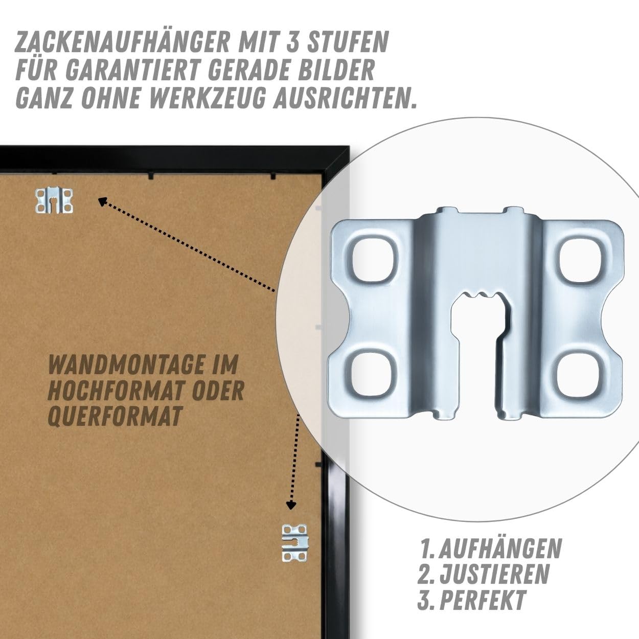 Online-GalleryKing OGK Thirty Bilderrahmen 61x132 cm Schwarz Hochglanz - Vollummantelter MDF-Rahmen (30 mm breit) mit Anti-Reflex Kunstglas - Bilder- & Fotorahmen handgefertigt in Deutschland