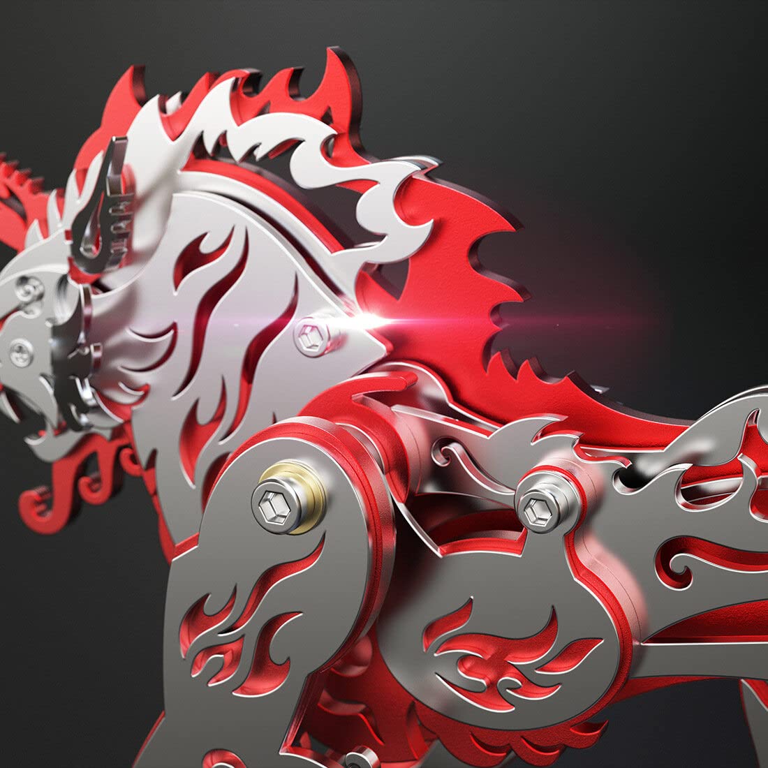 Generic Rompecabezas de metal 3D para adultos, rompecabezas 3D DIY tigre de metal, rompecabezas 3D, kit de modelo de rompecabezas de escritorio, regalos - 96 piezas