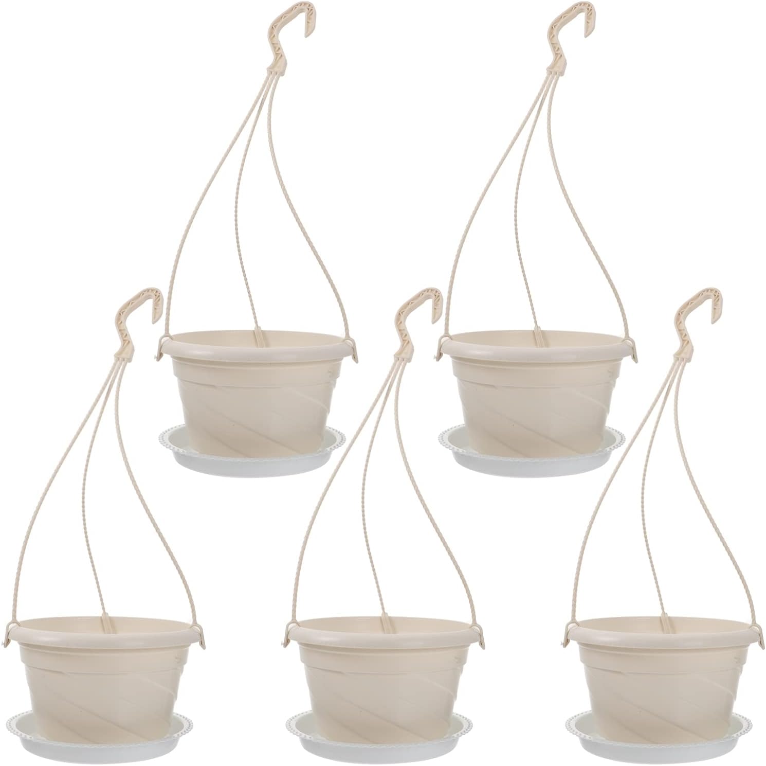 Cabilock 5 Sets Plastic Hanging Planter Hanging Flower Pots Plastic