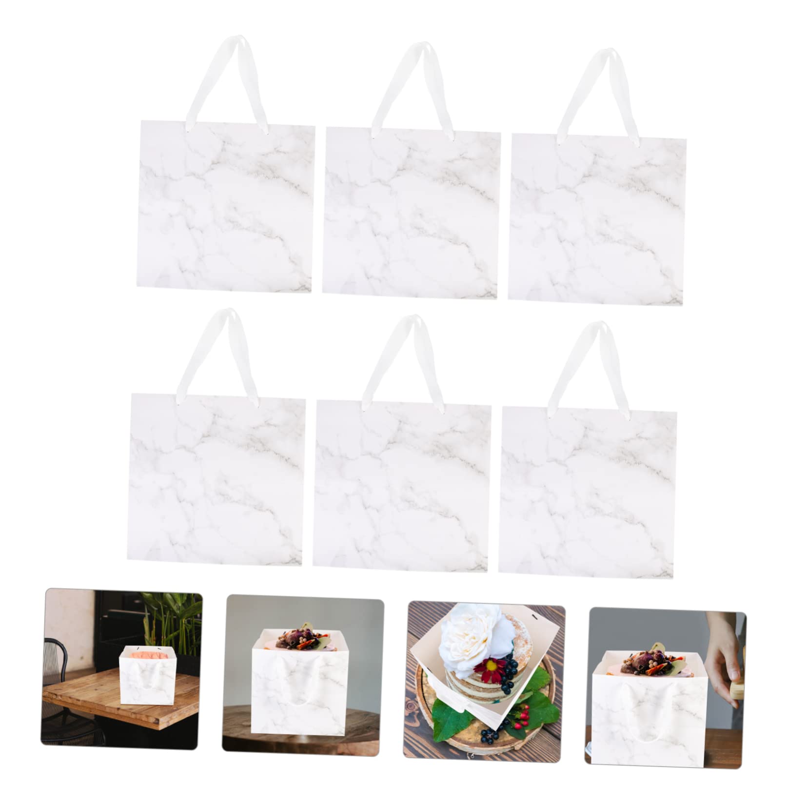 KOMBIUDA 6piezas Bolsa Decorativa De Patrón De Mármol Para Pasteles y Flores Para y Empaque De Cumpleaños