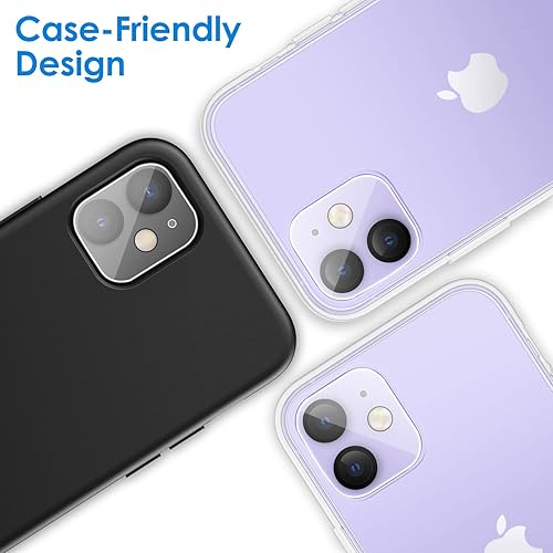 Miniatura 5 de JETech Protector de lente de cámara para iPhone 11 de 61 pulgadas y iPhone 12 mini de 54 pulgadas vidrio templado 9H transparente HD antiarañazos