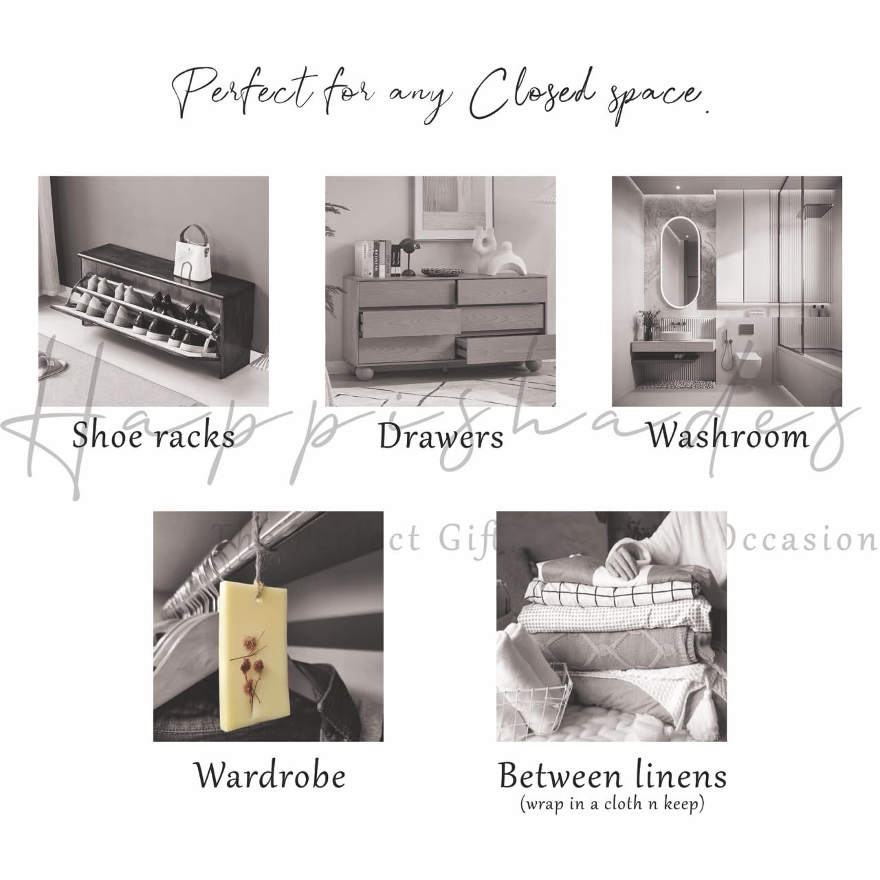 Pack of 2 | Happishades Scented Soy & Bees Wax Sachets, Tablets, Fragrance Bar, Air Fresheners - for Wardrobes, Cupboards, Shoe Racks, Drawers, Woollen Storage (Vanilla & Lavender) 2