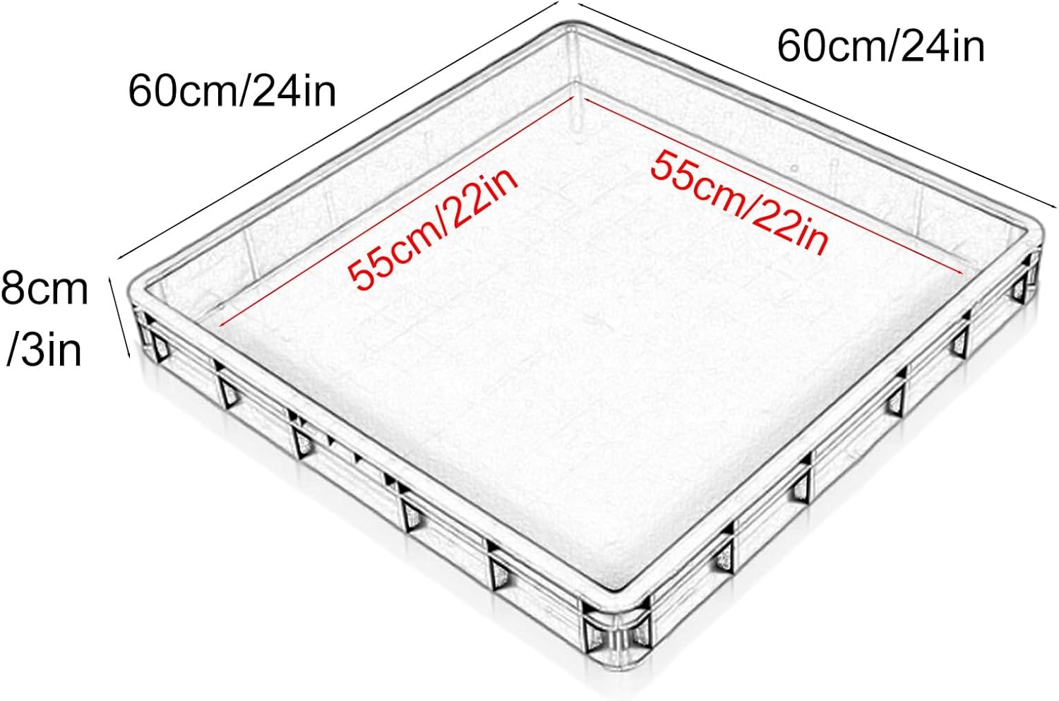 Plastic Pallets, Nestable Waterproof Storage Pad, Anti-Leakage Floor Pallets for Sale Shop Restaurant Supermarket Garage Warehouse Basement(Blue,60x60cm/24x24in)