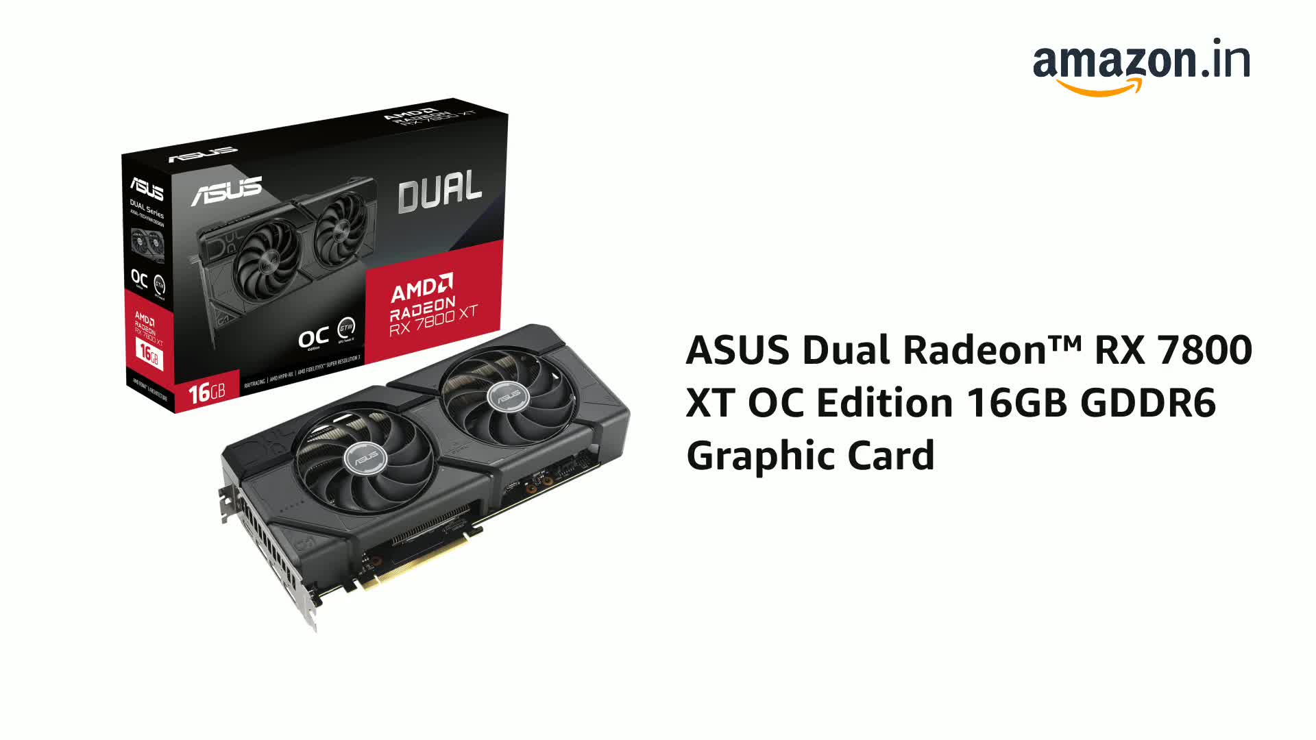 Amazon.in: Buy ASUS Dual Radeon Rx 7800 Xt Oc Edition 16Gb